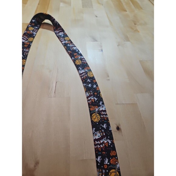 Vintage 90s Halloween Neck Tie Ghosts Jack O Lanterns Haunted Castles - Picture 6 of 10